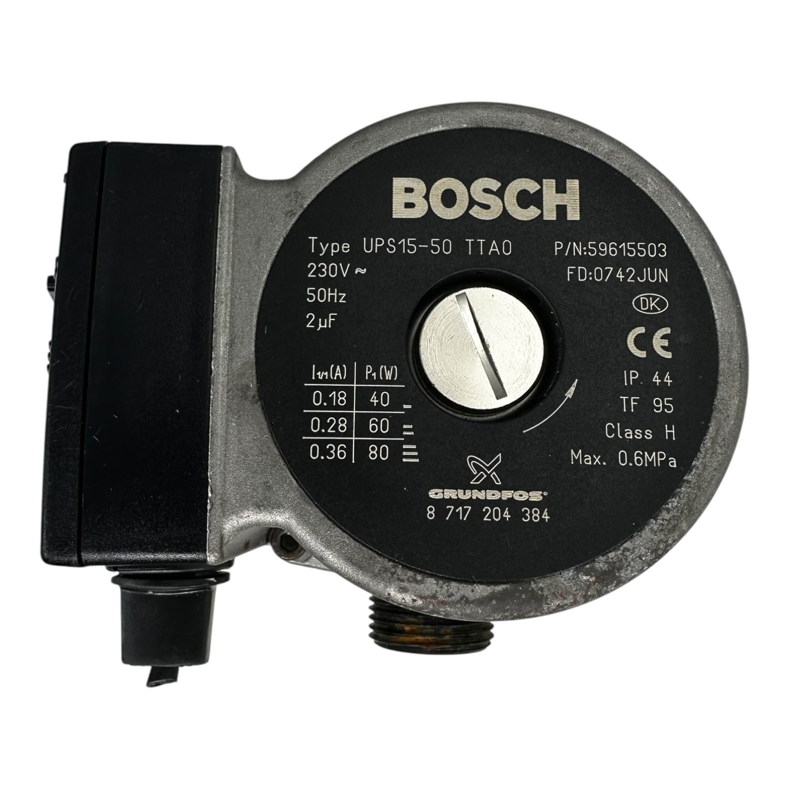 Bosch UPS15-50 TTA0 Umwälzpumpe 8717204384 Grundfos 230V 50Hz Heizungspumpe