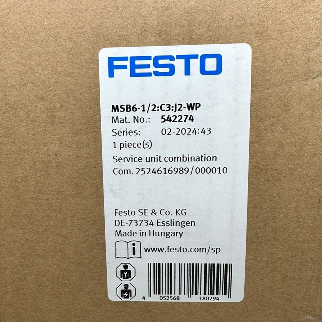 Festo MSB6-1/2:C3:J2-WP - 542274 Wartungseinheit Filterregler Öler MS6 1/2”