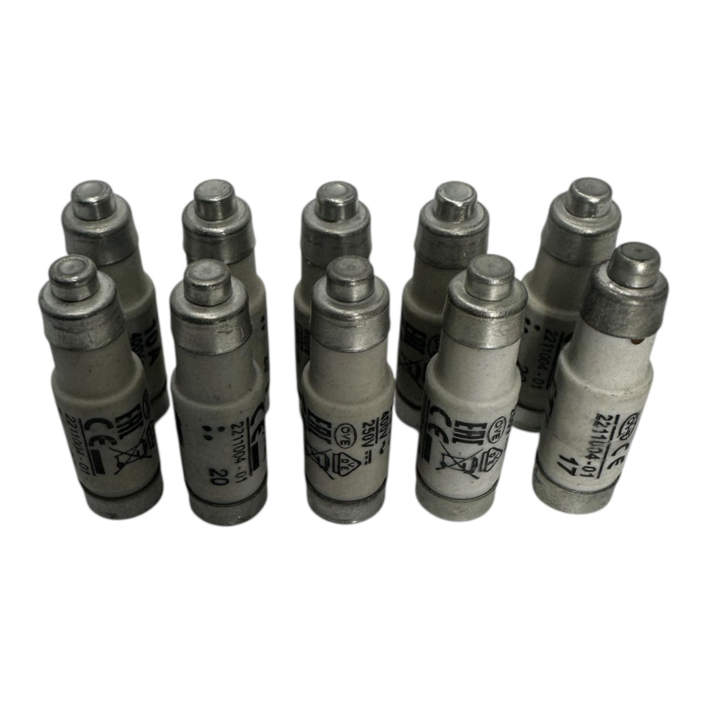 10x ETI 002211004 D01 Sicherungseinsätze 10A 400V gG