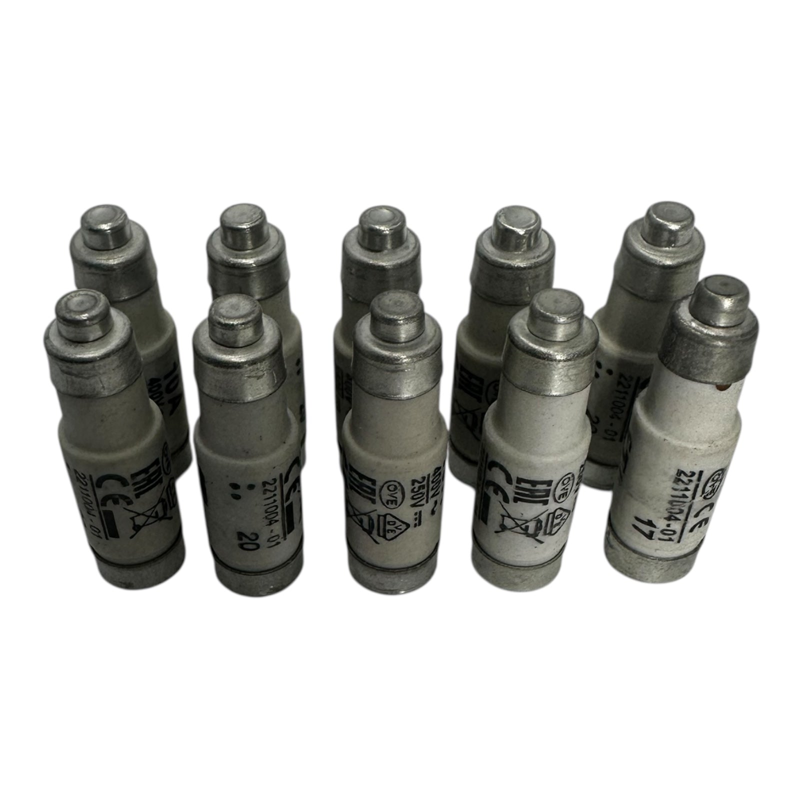 10x ETI 002211004 D01 Sicherungseinsätze 10A 400V gG