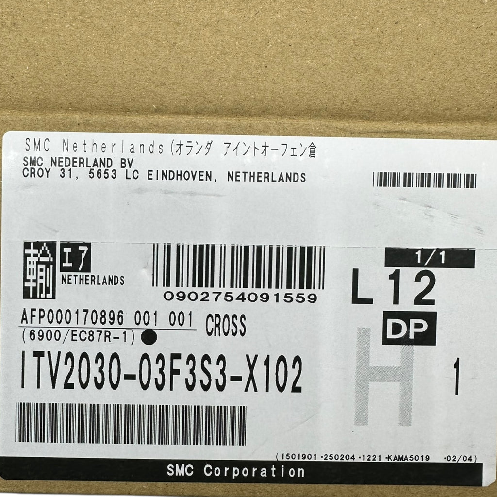 SMC ITV2030-03F3S3-X102 Elektro-Druckregler 0–0,66 bar 24V IP65 mit Kabel neu