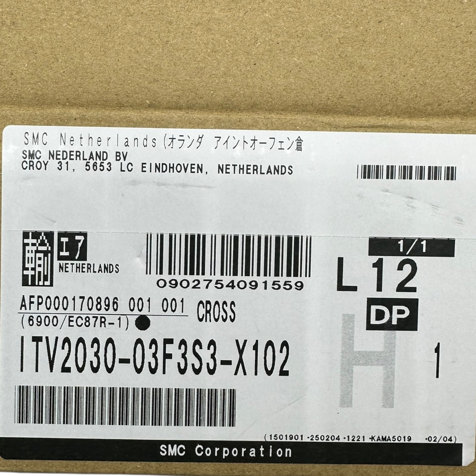 SMC ITV2030-03F3S3-X102 Elektro-Druckregler 0–0,66 bar 24V IP65 mit Kabel neu