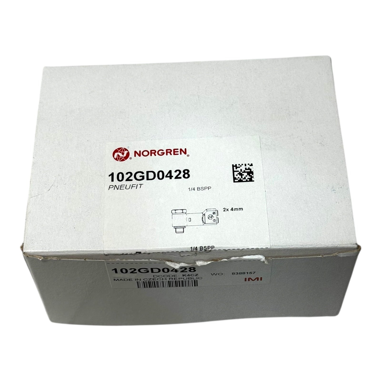 Norgren 102GD0428 Pneufit Steckverbinder 1/4 BSPP 2x 4mm Schlauchfitting