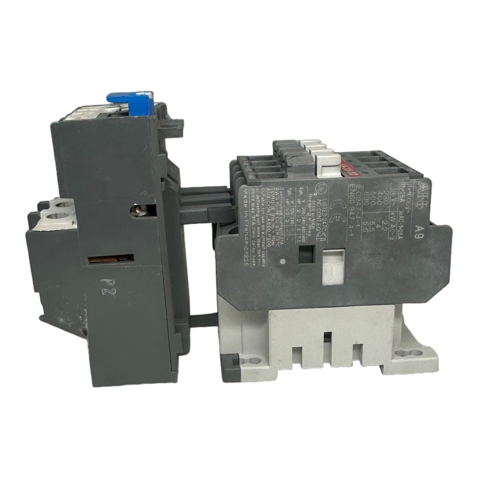 ABB A9-30-10 Schütz 220-240V + ABB TA25 DU 2,4A Überstromauslöser