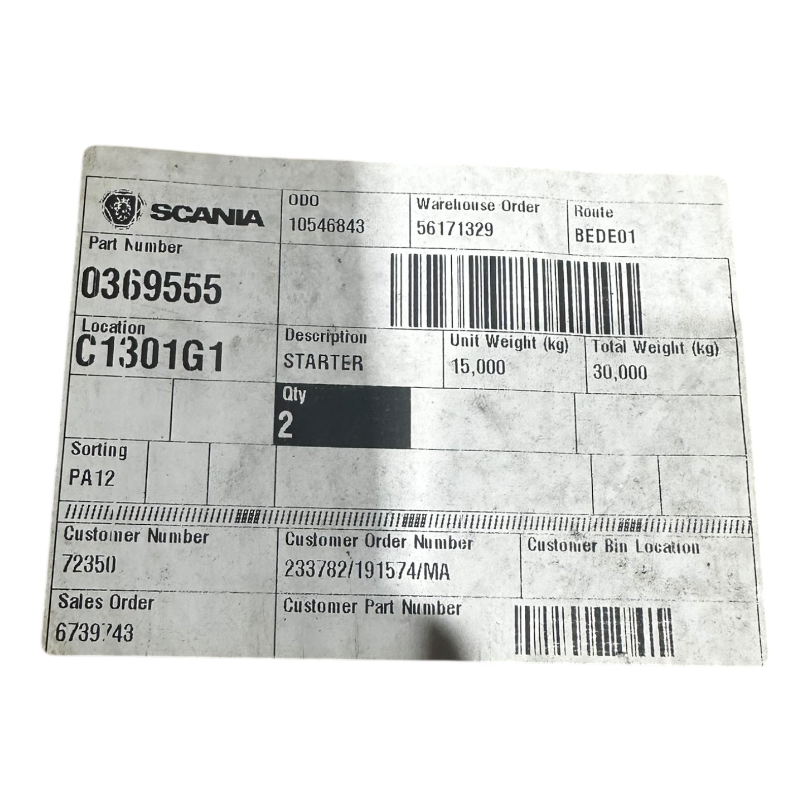 Bosch 0001368302 Anlasser Starter 24V für SCANIA 0369555 Nutzfahrzeuge