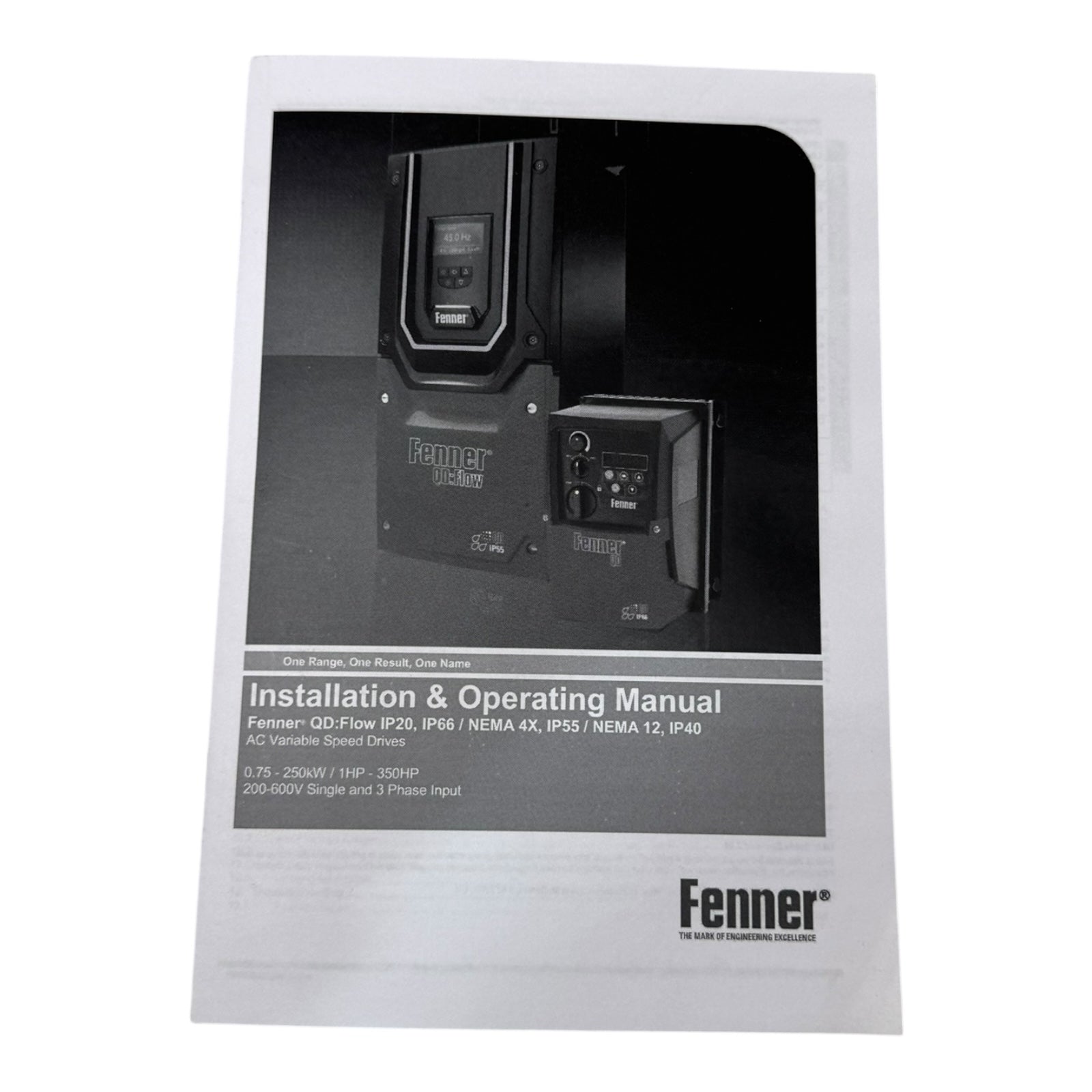 Fenner QD:Flow 586P44P0 Frequenzumrichter 9,5A 4kW 380-480V 3PH IP66 UNUSED