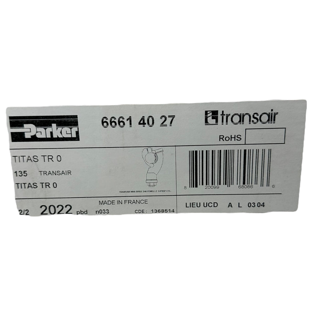 Parker Transair 6661 40 27 TITAS TR0 Anschluss G3/4” Ø40mm Rohrverbinder neu