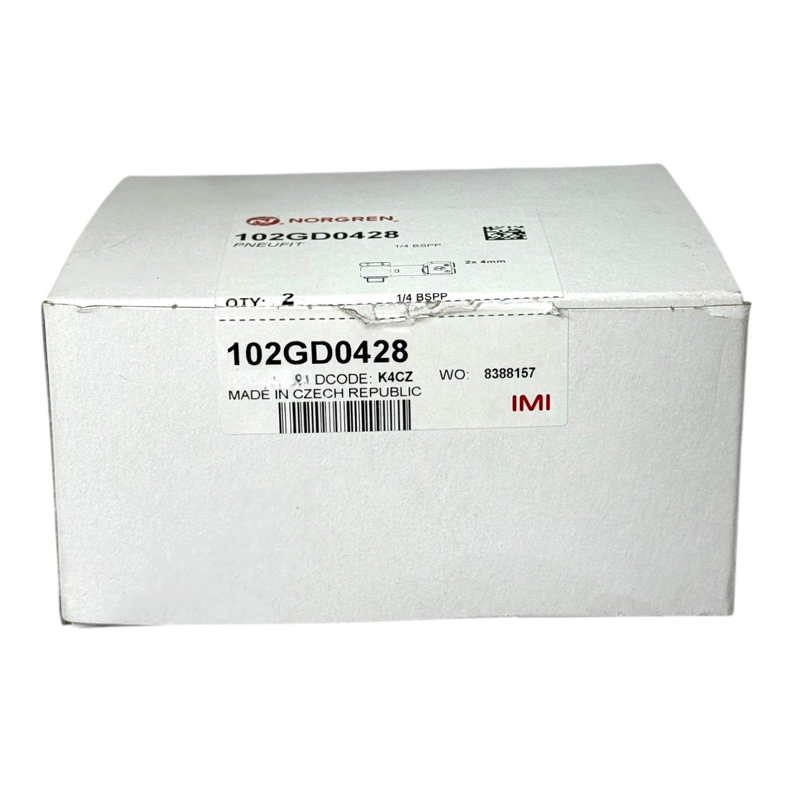 Norgren 102GD0428 Pneufit Steckverbinder 1/4 BSPP 2x 4mm Schlauchfitting