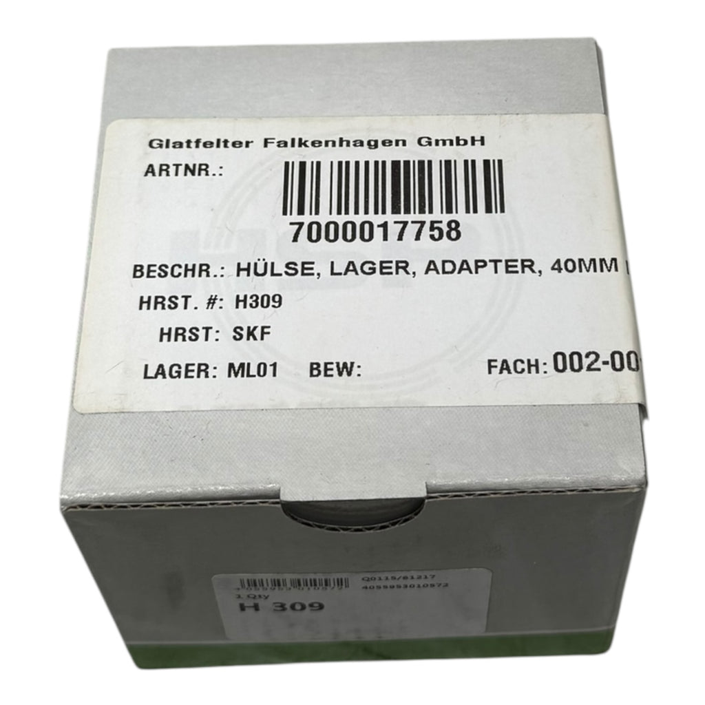 SKF H309 Adapterhülse 40mm Lagerhülse M45x1,5 mit KM9 MB9 Konus 1:12