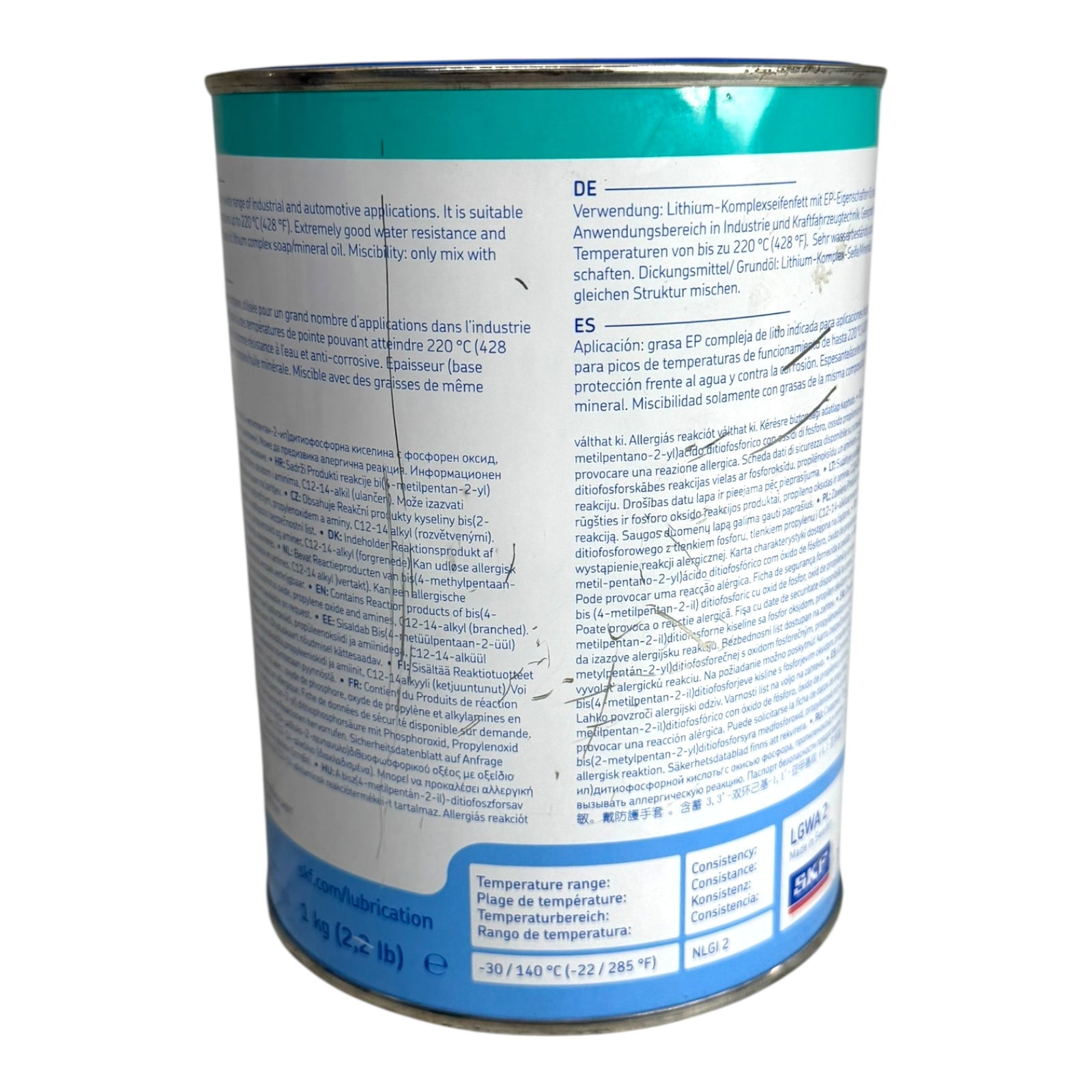 SKF LGWA 2/1 Hochleistungsfett 1 kg Wälzlagerfett -40 bis +140 °C NLGI 2