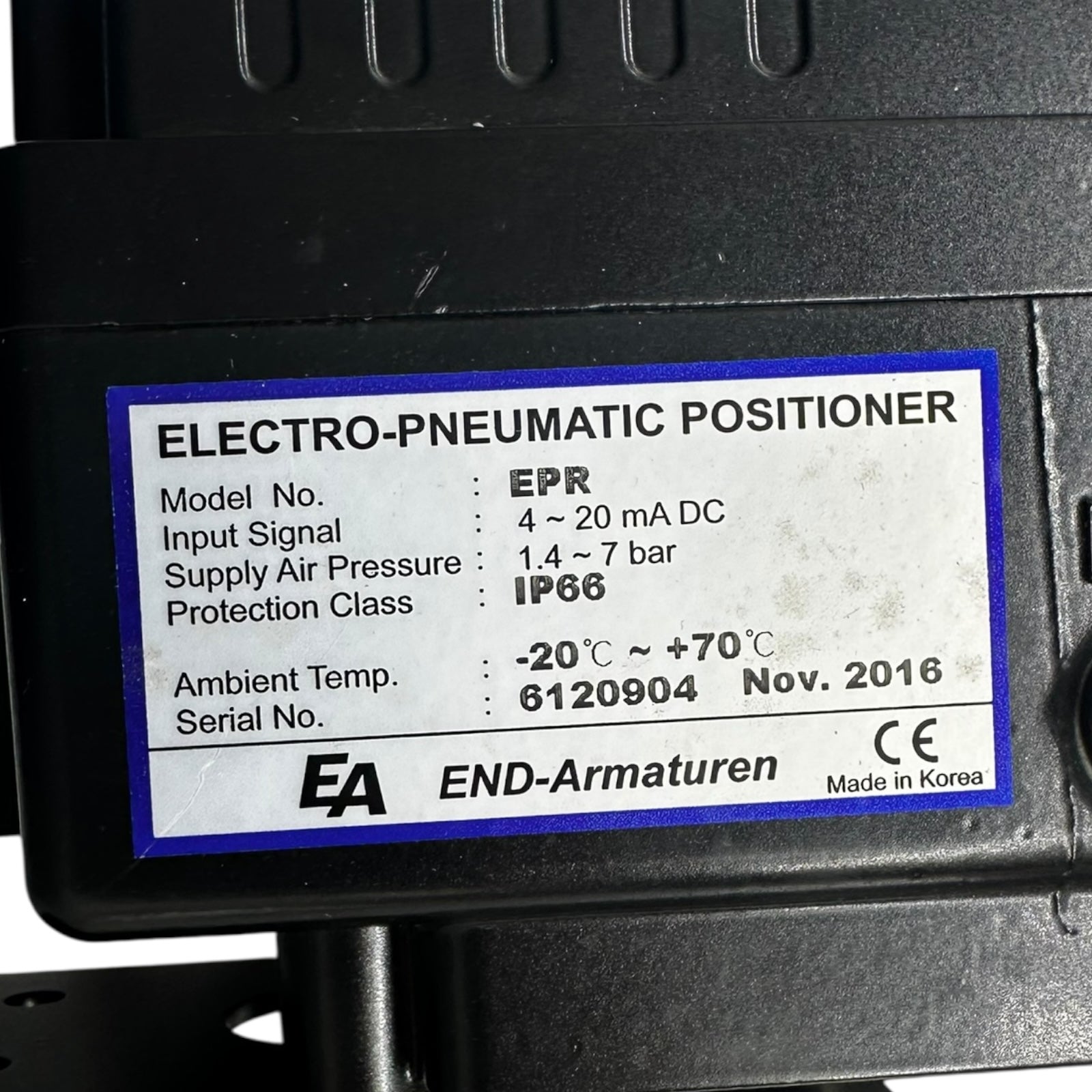 END-Armaturen BVHD DN50 PN25 Klappe mit EPR Elektro-Pneumatik Positioner IP66