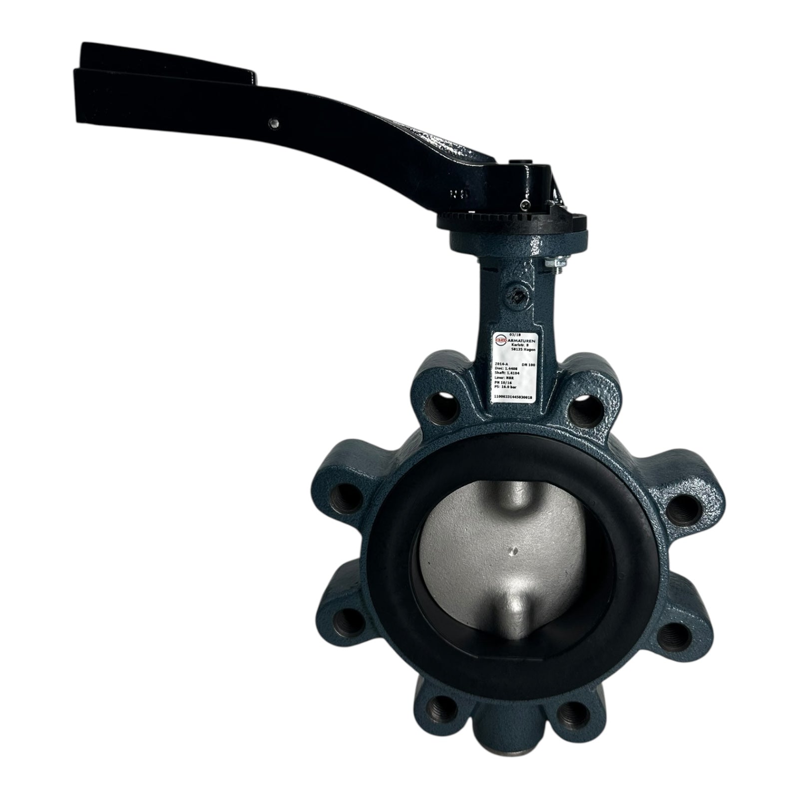 Ebro Z014-A Absperrklappe DN100 PN16 NBR Edelstahl 1.4408 Handhebel NEU