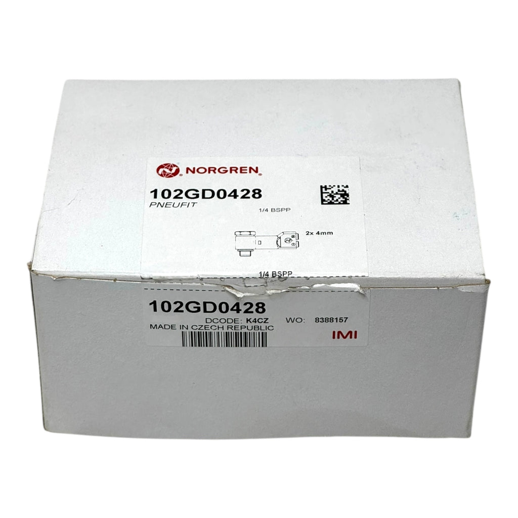Norgren 102GD0428 Pneufit Steckverbinder 1/4 BSPP 2x 4mm Schlauchfitting