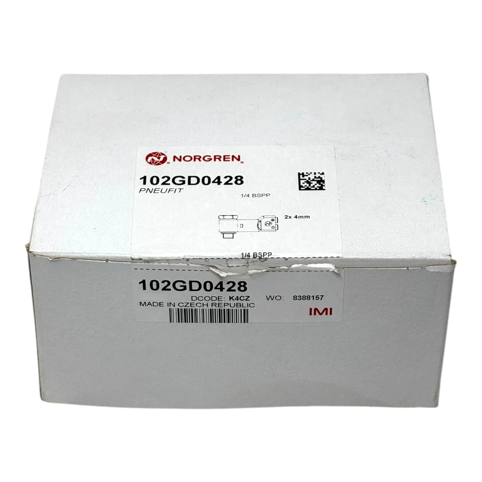 Norgren 102GD0428 Pneufit Steckverbinder 1/4 BSPP 2x 4mm Schlauchfitting