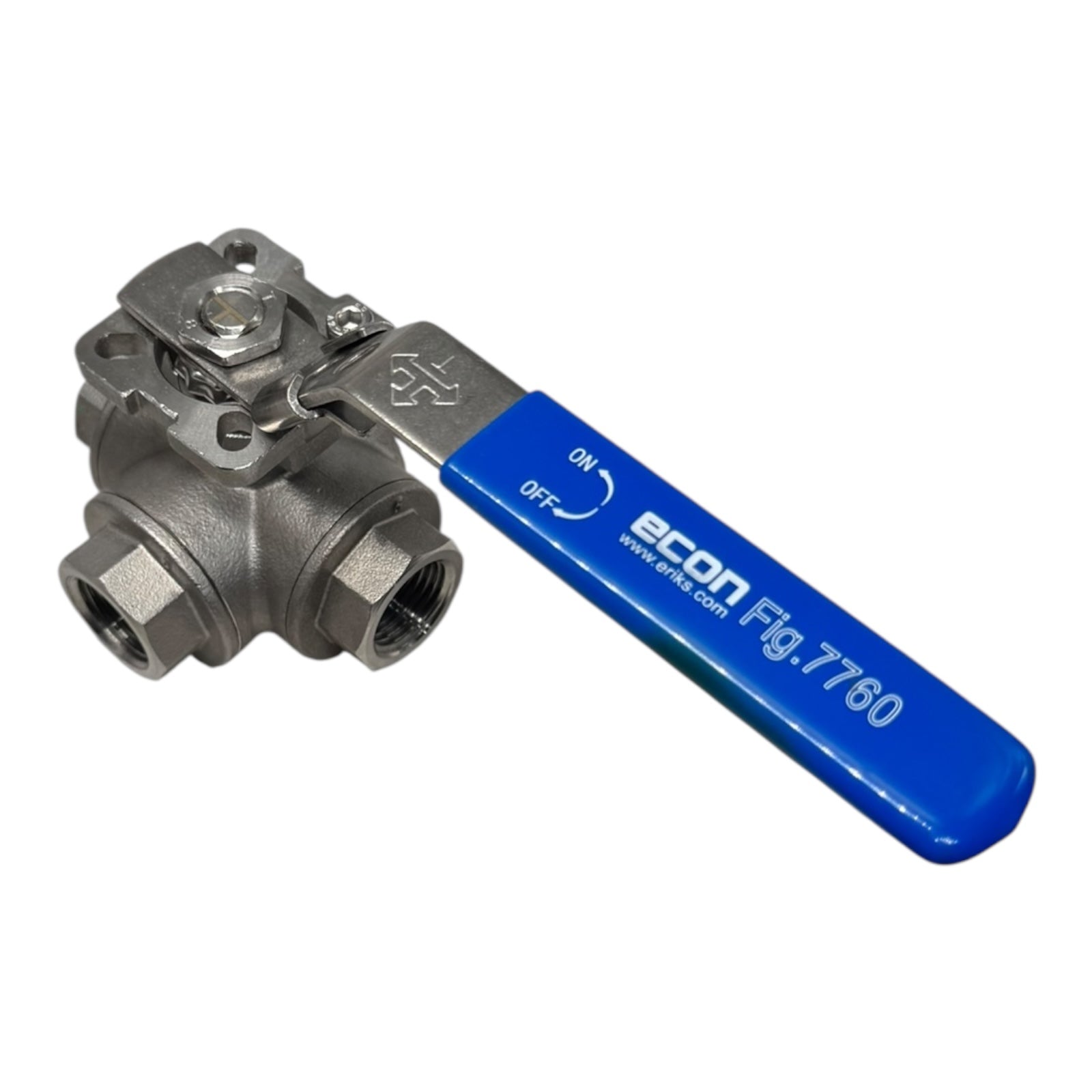 ECON Fig.7780 Kugelhahn 1/2” Edelstahl 3-Wege Ventil T-Bohrung ISO 228G PN63