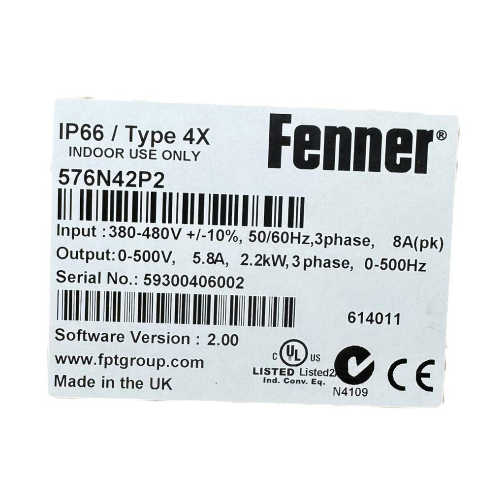 Fenner Frequenzumrichter 576N42P2 2,2kW 3-phasig 500V IP66 QD:Neo Unused