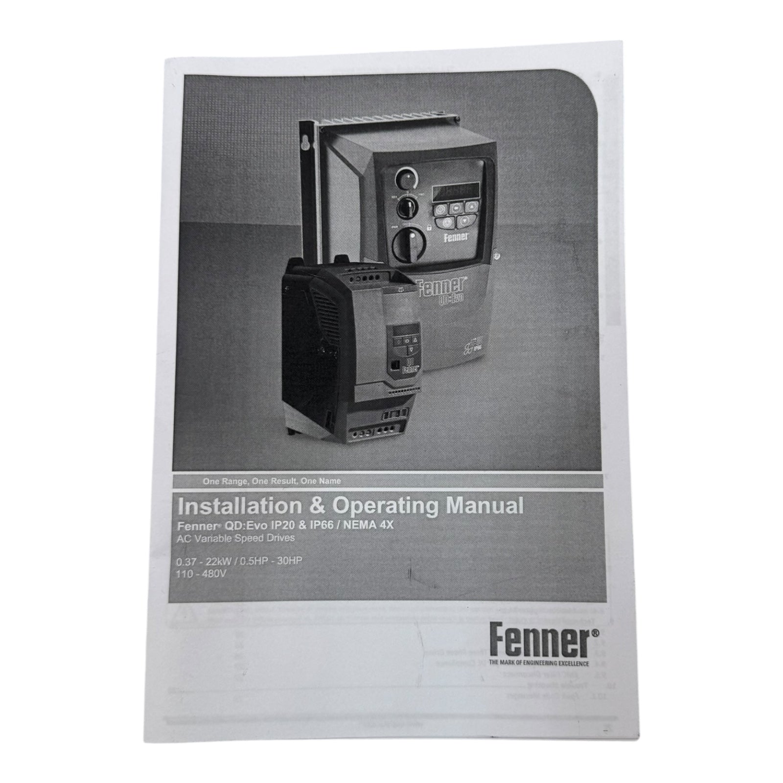 Fenner QD:EVO 572E22P2 Frequenzumrichter 2,2kW 10,5A 200–240V 3PH IP20 UNUSED