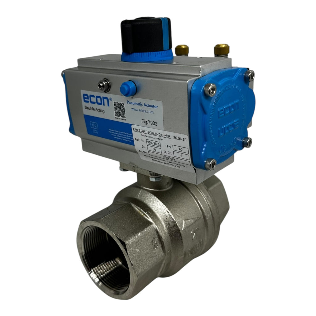 Econ Pneumatic Actuator Fig.7902 DN50 PN40 Kugelhahn Edelstahl doppeltwirkend