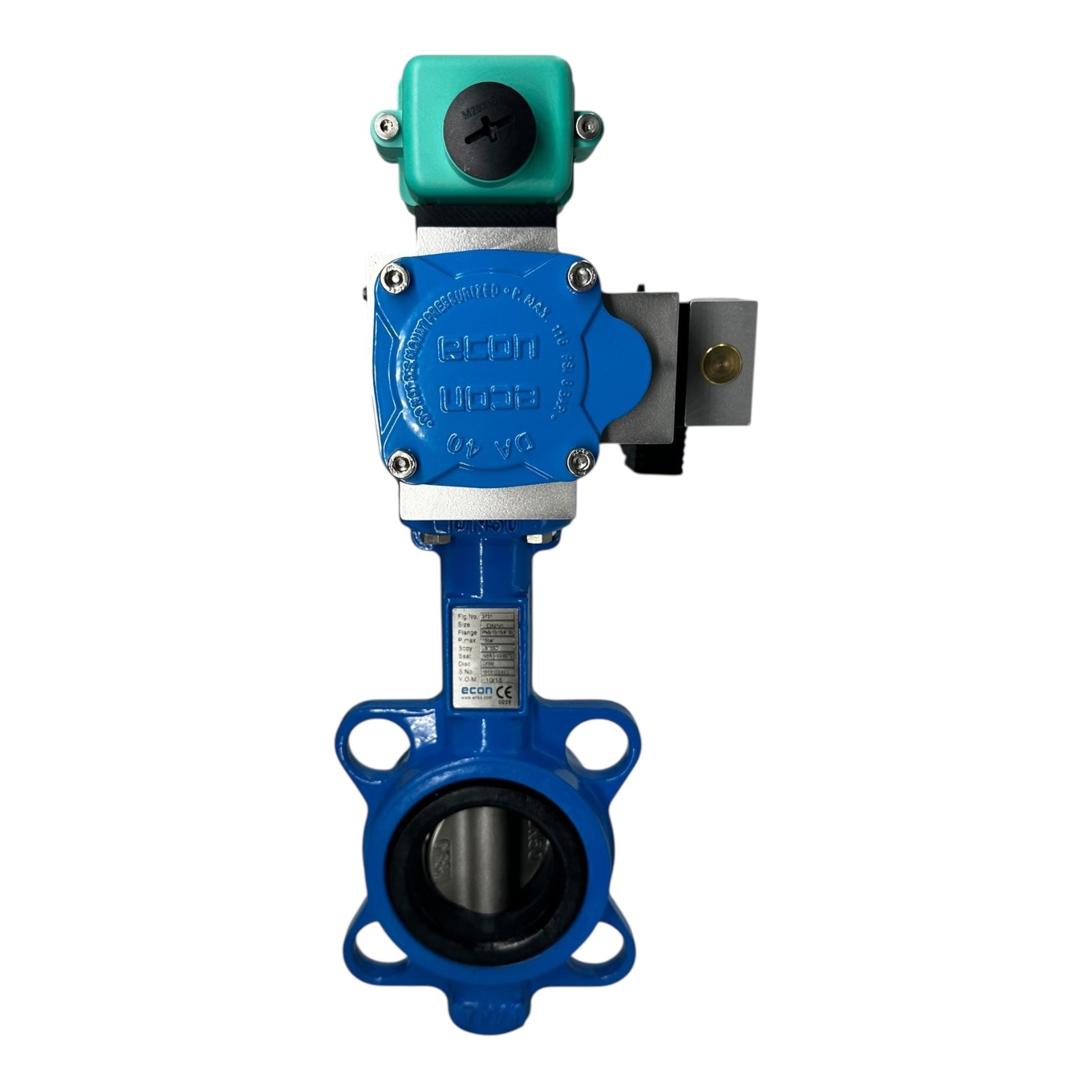 Econ Absperrklappe DN50 PN16 CF8M NBR mit Pneumatik Antrieb RX P+F Sensor NEU
