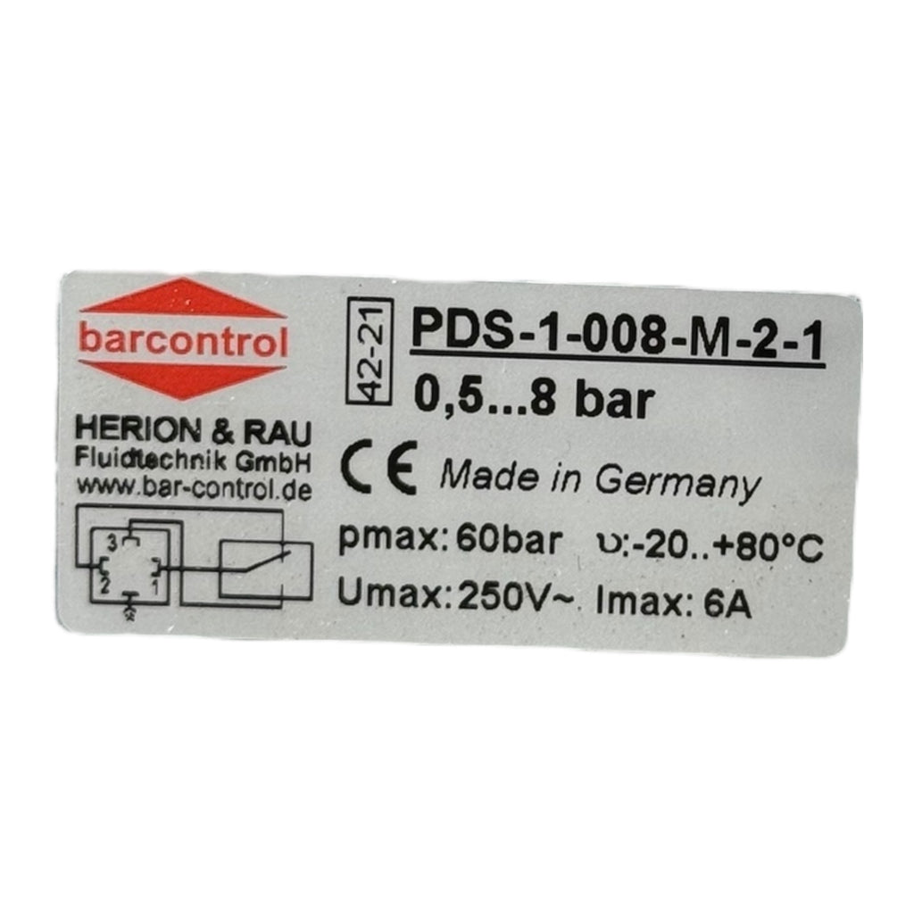 Herion Rau Barcontrol PDS-1-008-M-2-1 Druckschalter 0,5–8 bar 250V 6A