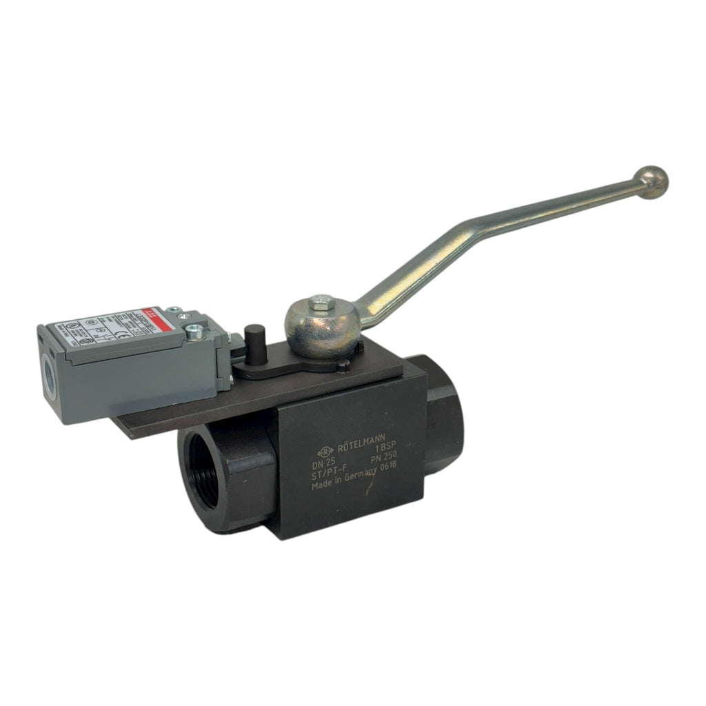 Rötelmann ST/PT-F DN25 PN250 Kugelhahn 1” BSP mit ABB LS32P13B11 Endschalter