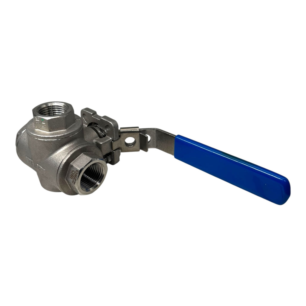 ECON Fig.7780 Kugelhahn 1/2” Edelstahl 3-Wege Ventil T-Bohrung ISO 228G PN63