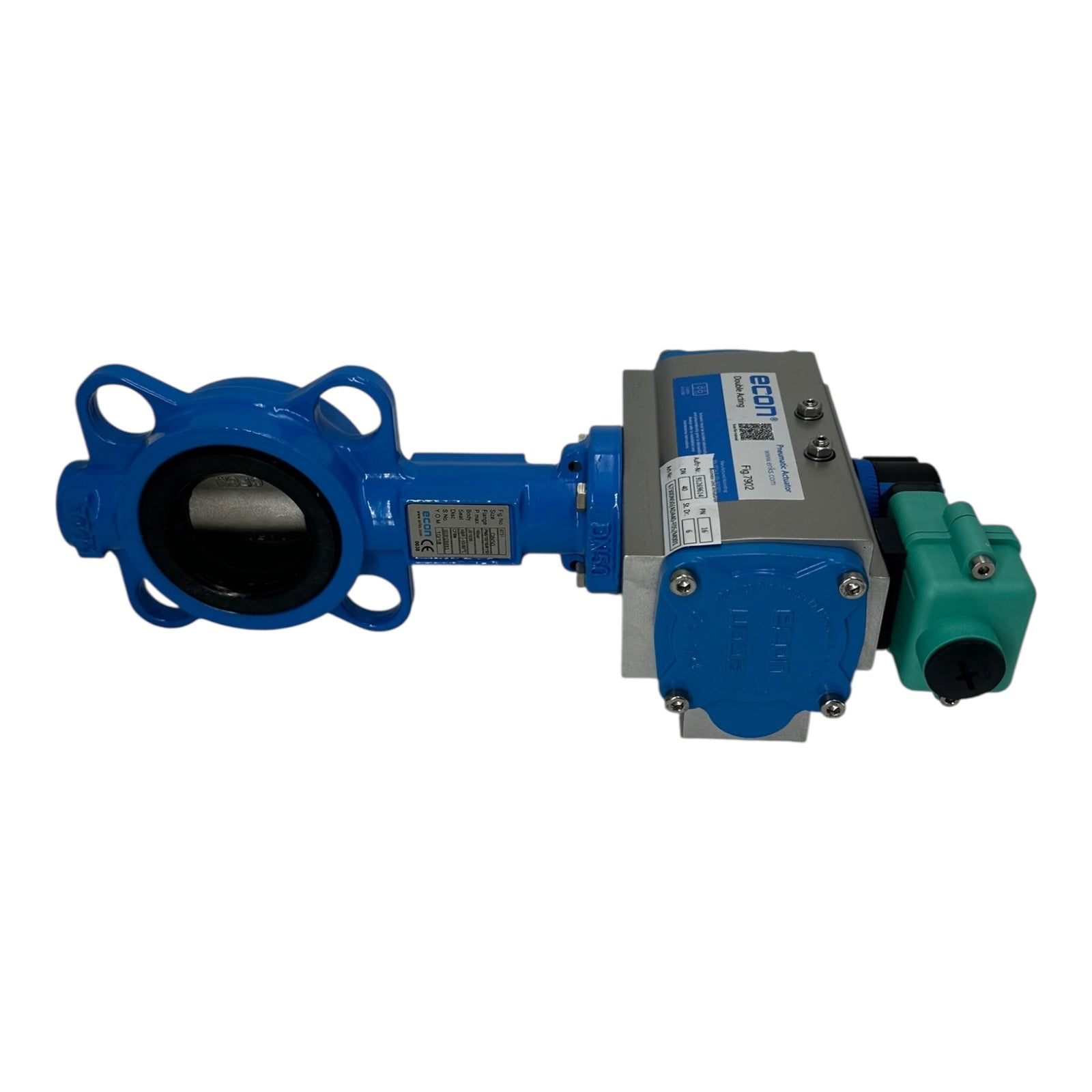 Econ Absperrklappe DN50 PN16 CF8M NBR mit Pneumatik Antrieb RX P+F Sensor NEU