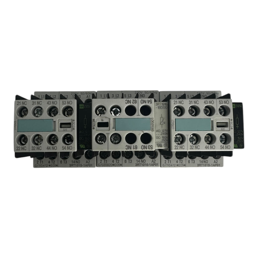3x Siemens 3RT1015-1AP01 Schütz 3-polig 24V AC Hilfskontaktblock