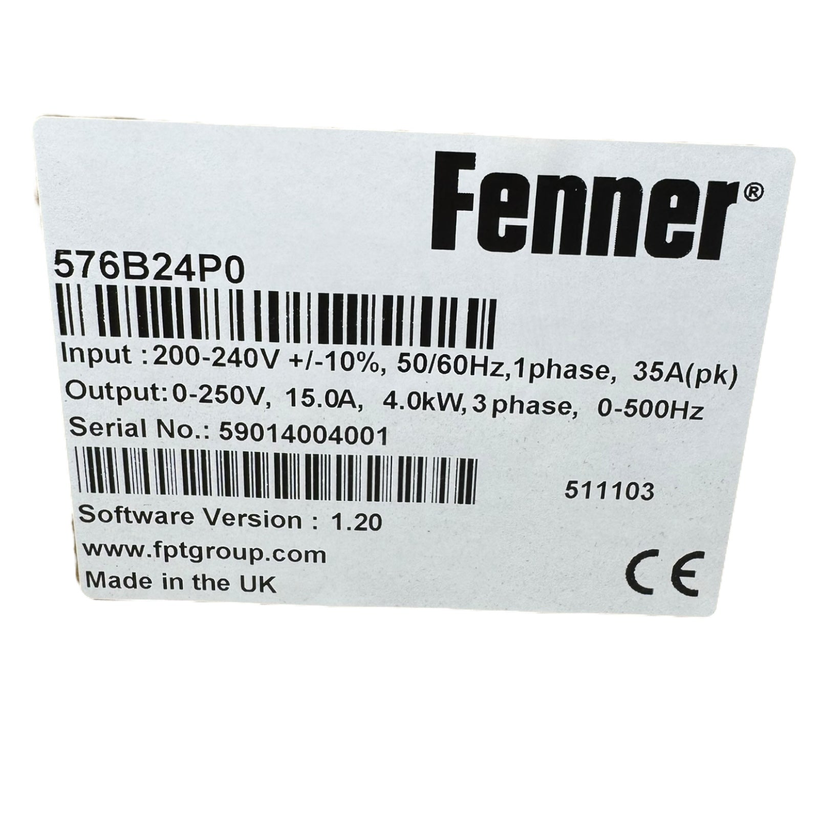 576B24P0 Frequenzumrichter 4kW 200-240V 15A 3PH S/W 1.20 UNUSED