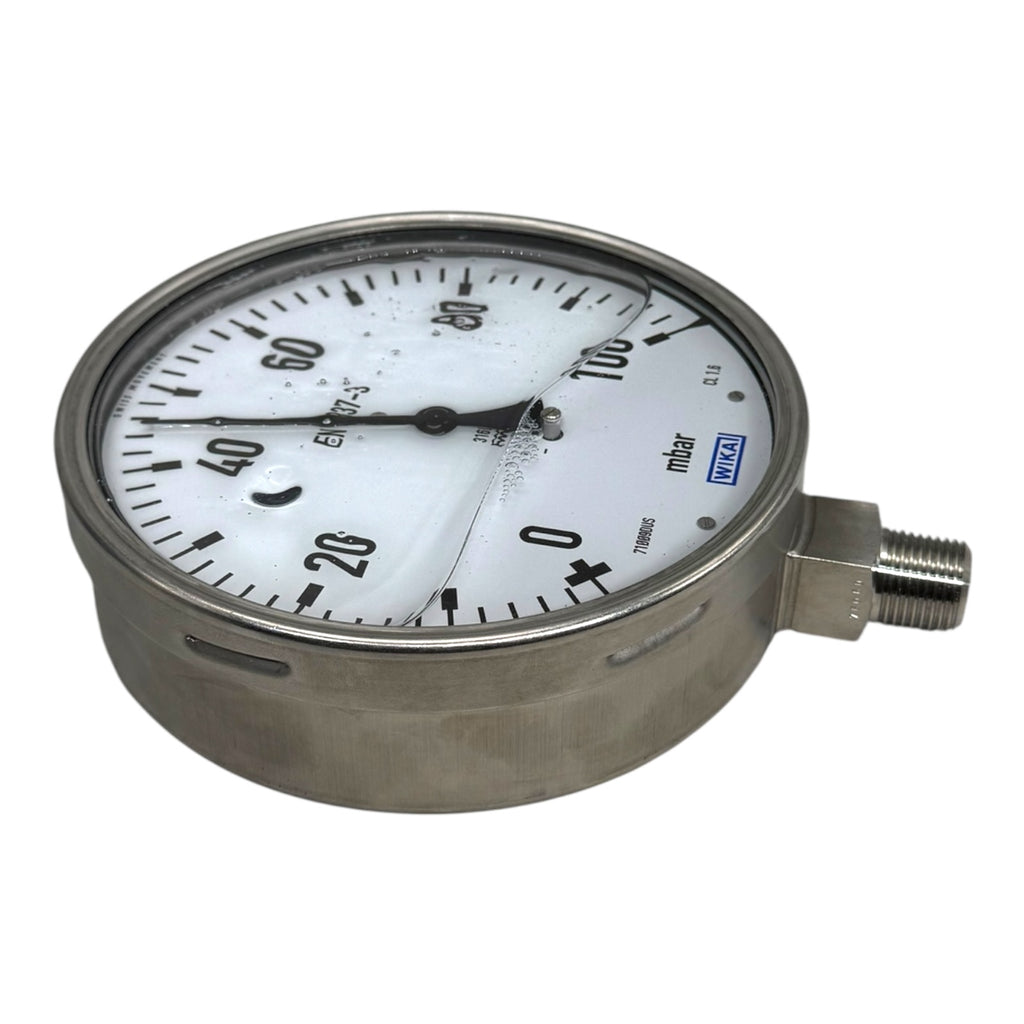 WIKA Manometer 633.50.160 Ø160mm 0–100 mbar 1/2” NPT EN837-3