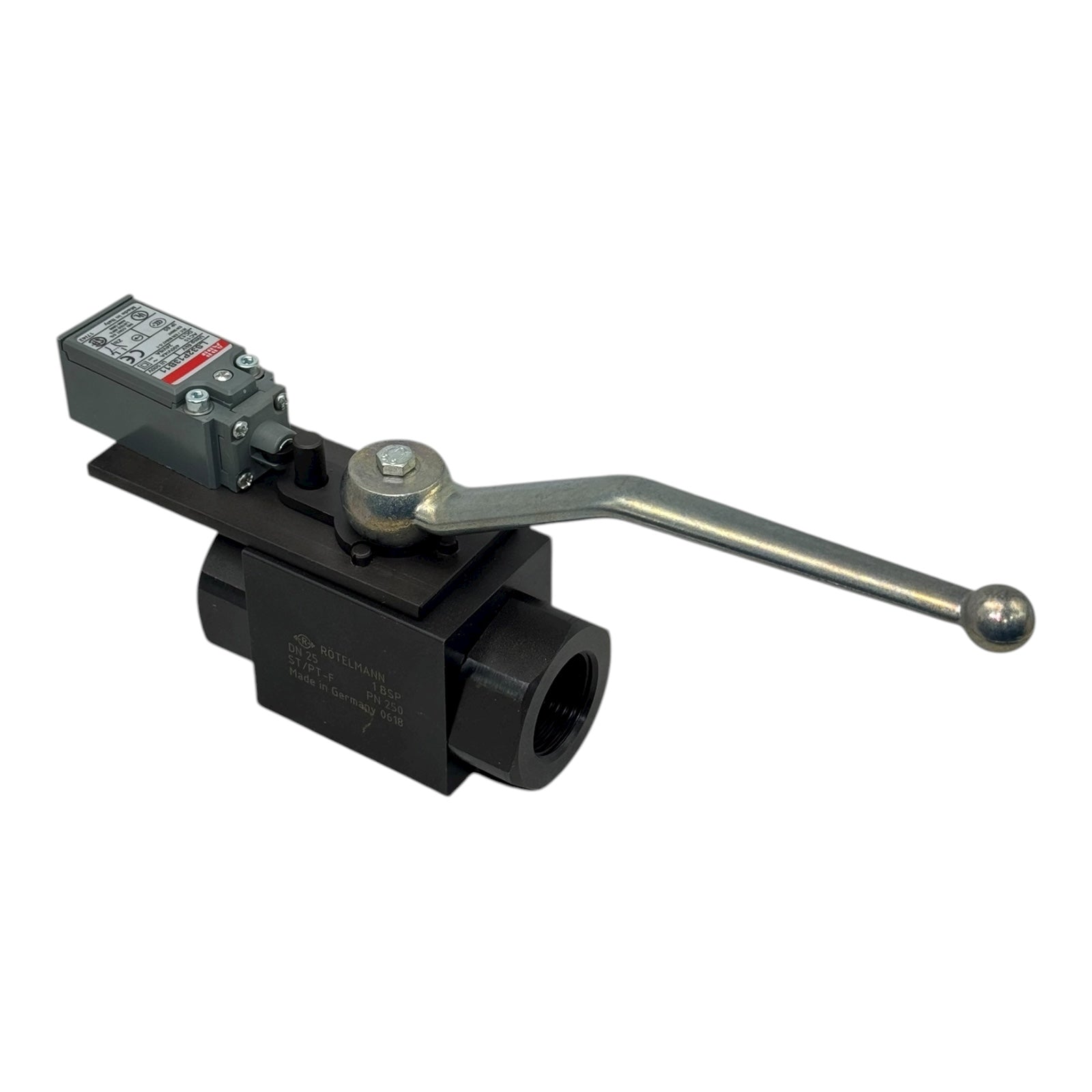Rötelmann ST/PT-F DN25 PN250 Kugelhahn 1” BSP mit ABB LS32P13B11 Endschalter