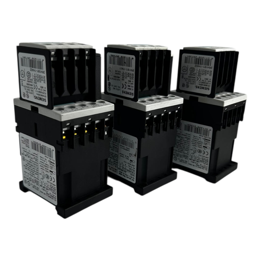 3x Siemens 3RT1015-1AP01 Schütz 3-polig 24V AC Hilfskontaktblock