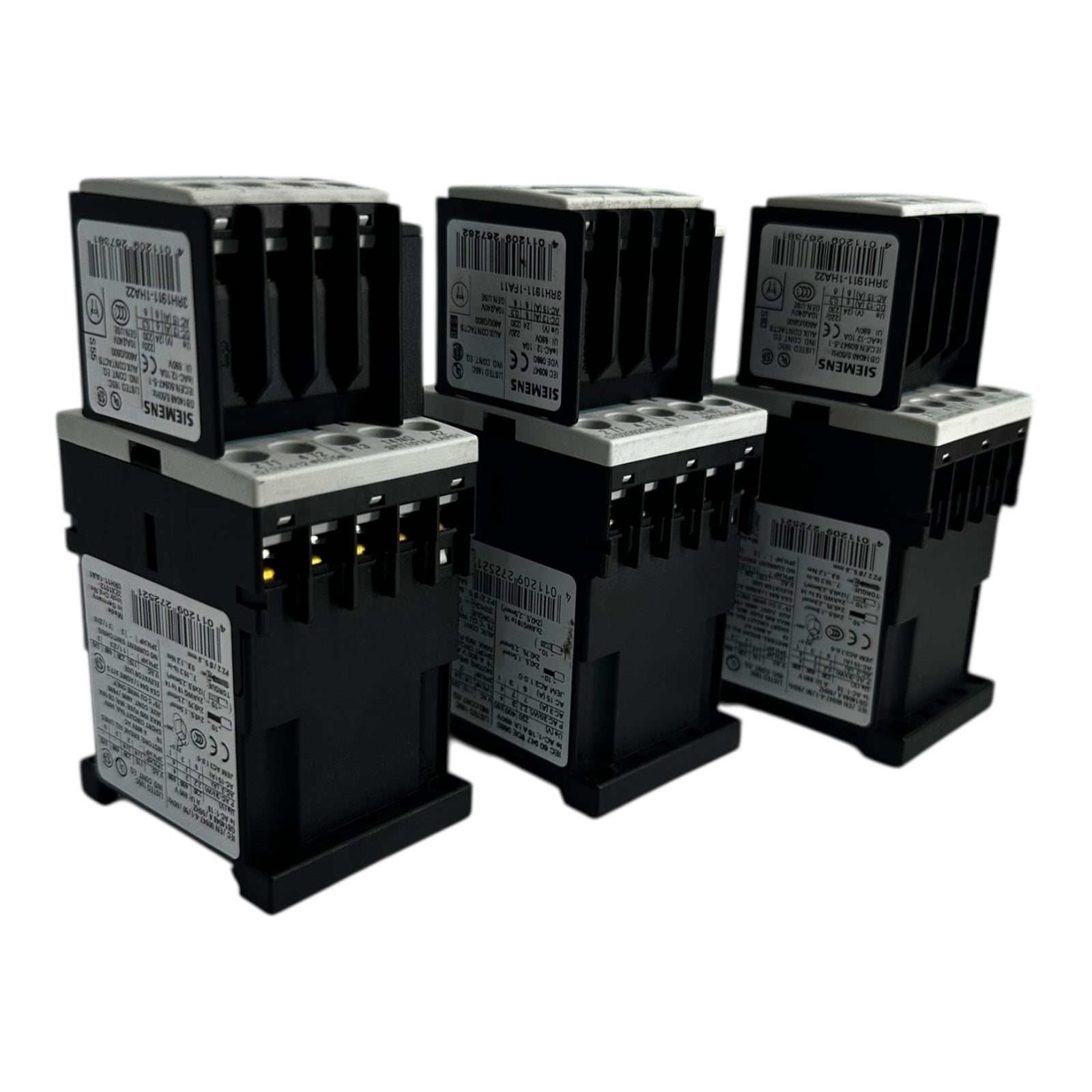 3x Siemens 3RT1015-1AP01 Schütz 3-polig 24V AC Hilfskontaktblock