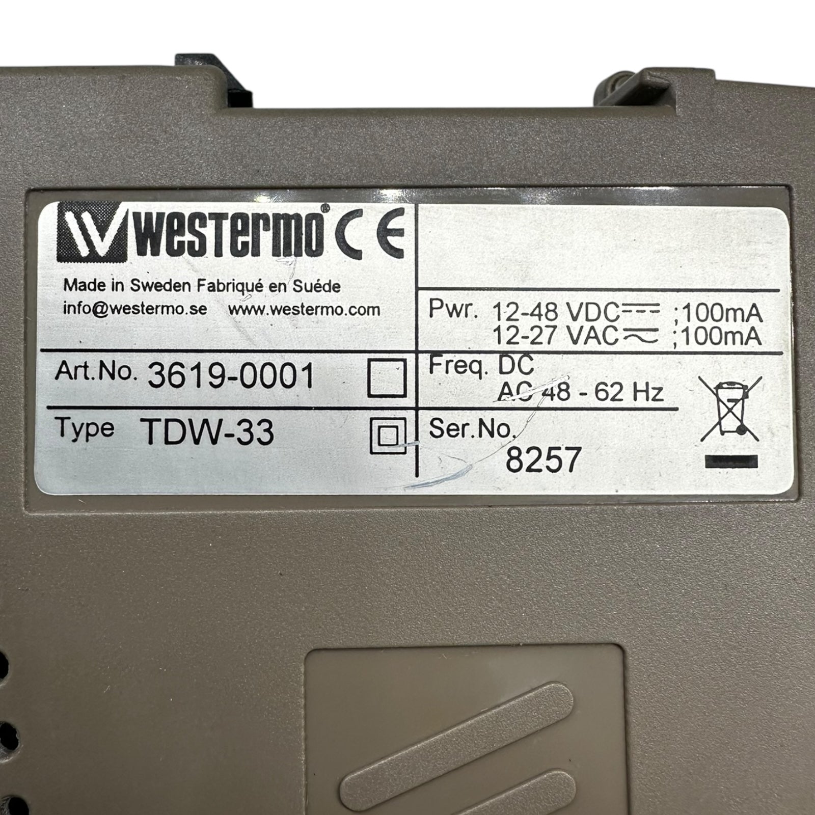 Westermo TDW-33 3619-0001 Industrial Ethernet Modem Router 12–48VDC