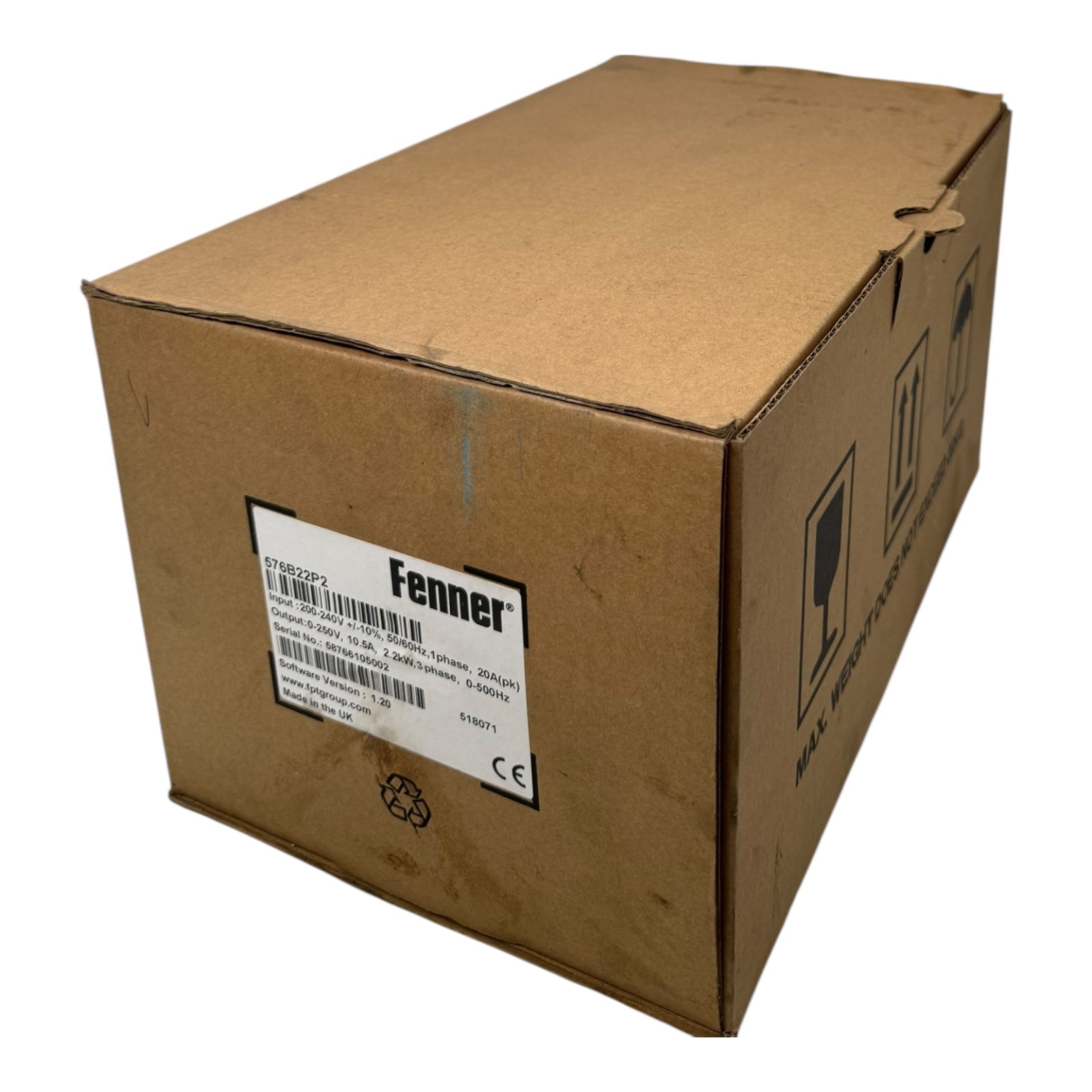 Fenner Frequenzumrichter 576B22P2 10,5A 2,2kW 200-240V 3PH S/W1.2 UNUSED