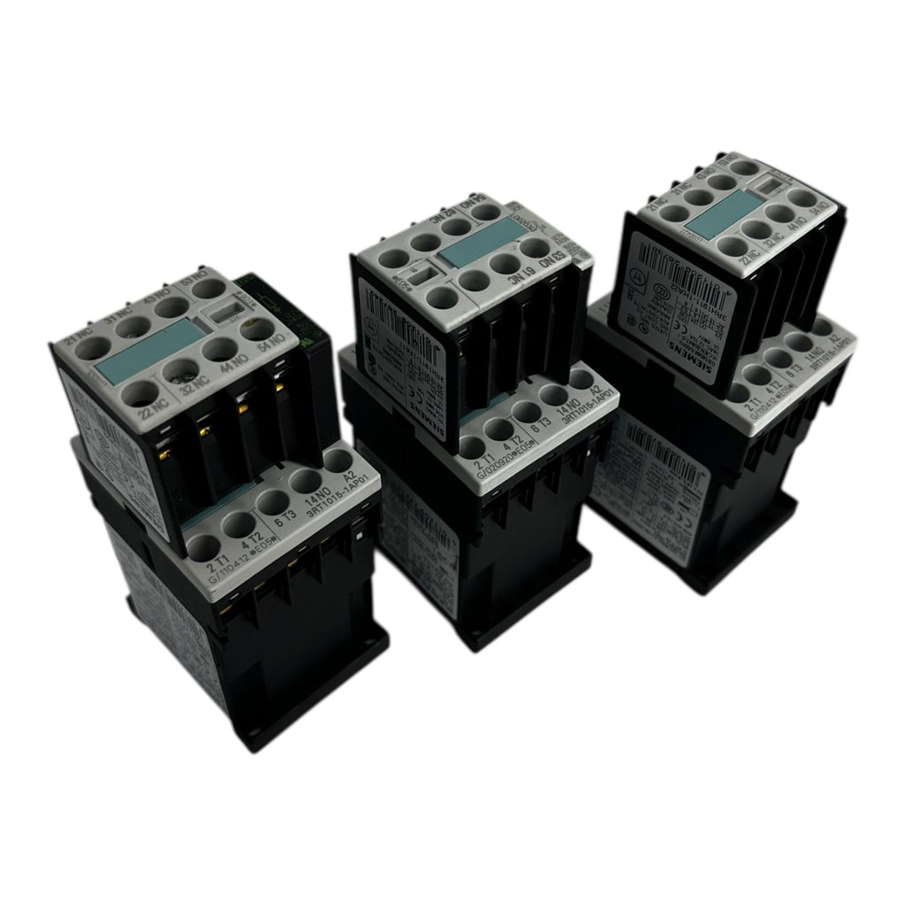 3x Siemens 3RT1015-1AP01 Schütz 3-polig 24V AC Hilfskontaktblock