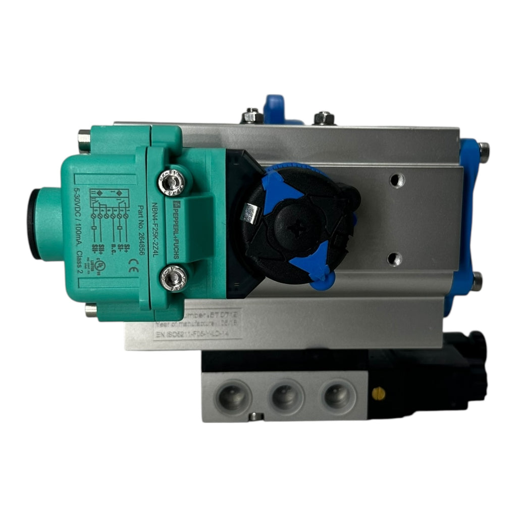 Econ Absperrklappe DN50 PN16 CF8M NBR mit Pneumatik Antrieb RX P+F Sensor NEU