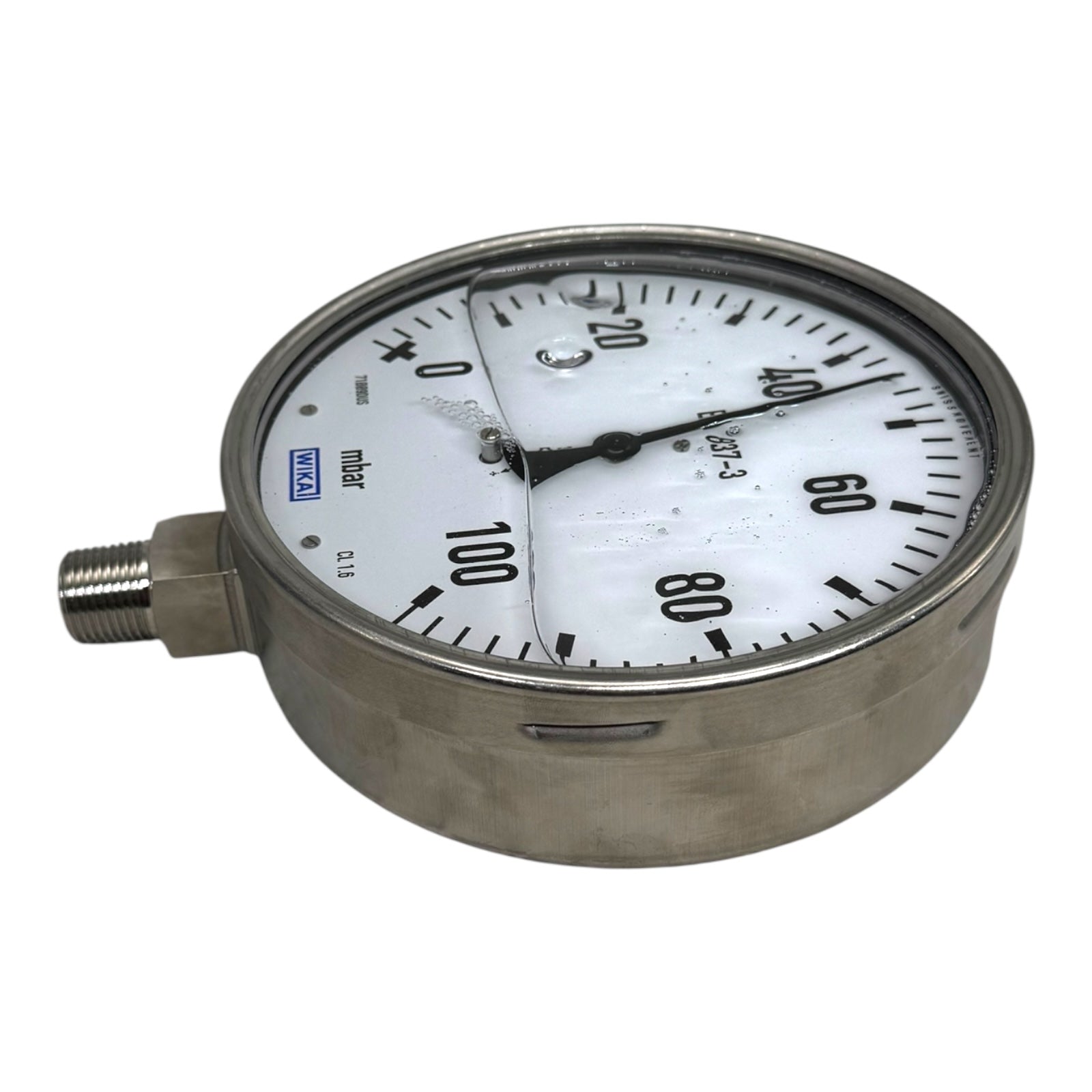WIKA Manometer 633.50.160 Ø160mm 0–100 mbar 1/2” NPT EN837-3