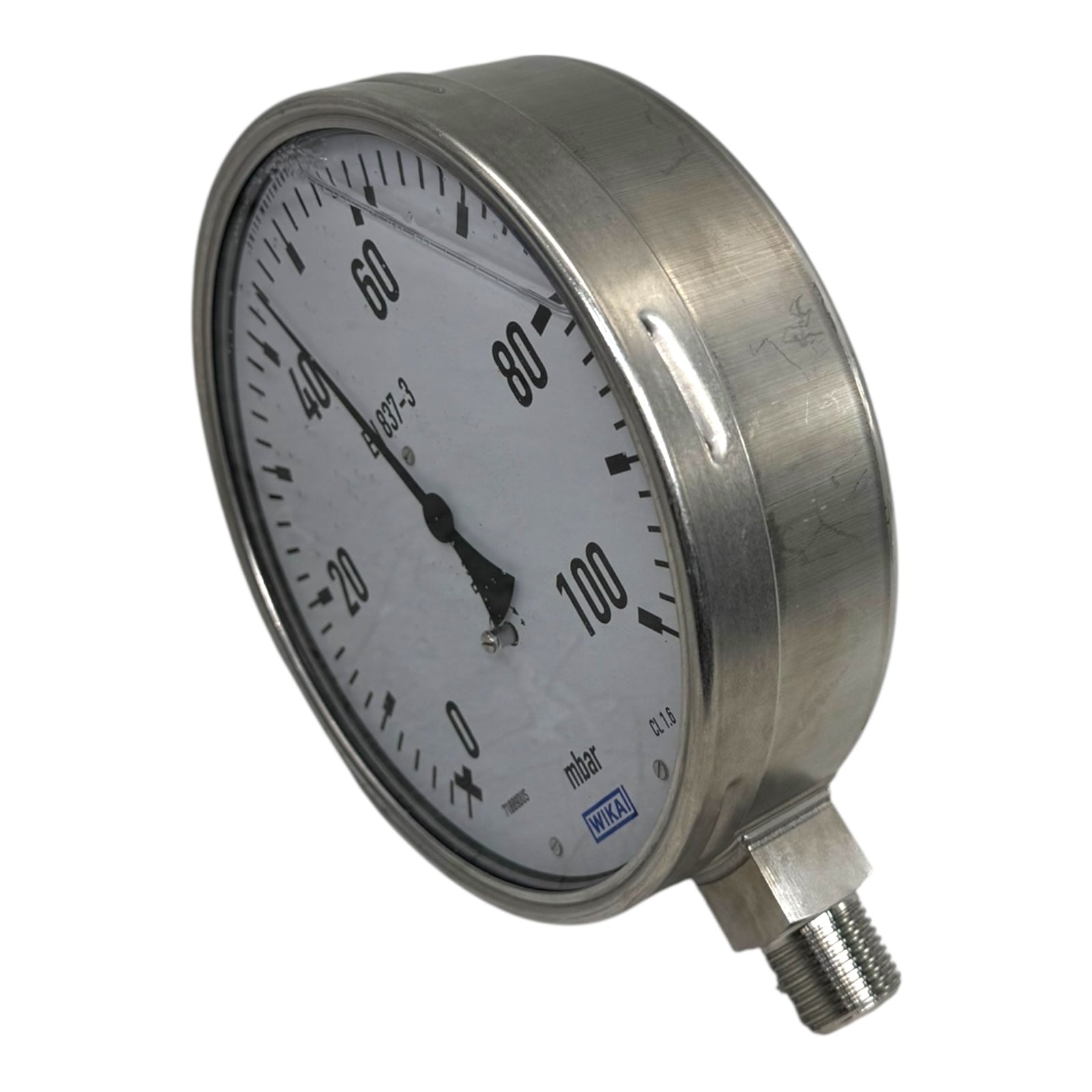 WIKA Manometer 633.50.160 Ø160mm 0–100 mbar 1/2” NPT EN837-3