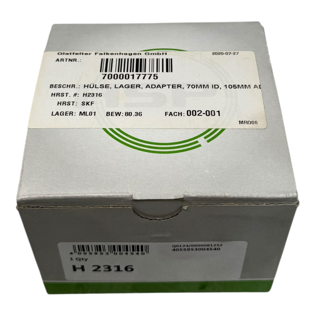 SKF H2316 Adapterhülse 70 x 105 x 78 mm M80 × 2 KM16 MB16 Stahl