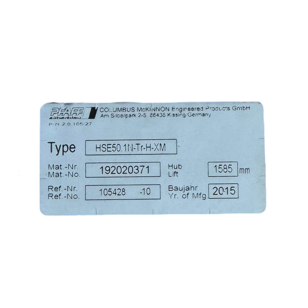 Pfaff 192020371 HSE50.1N-Tr-H-XM Hubgetriebe 1585mm Spindel Linearantrieb