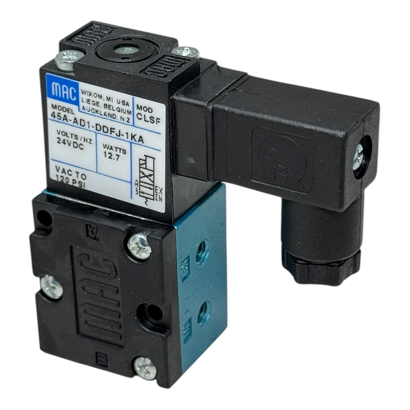 MAC 45A-AD1-DDFJ-1KA Magnetventil 24V DC 12.7W Pneumatikventil 120PSI