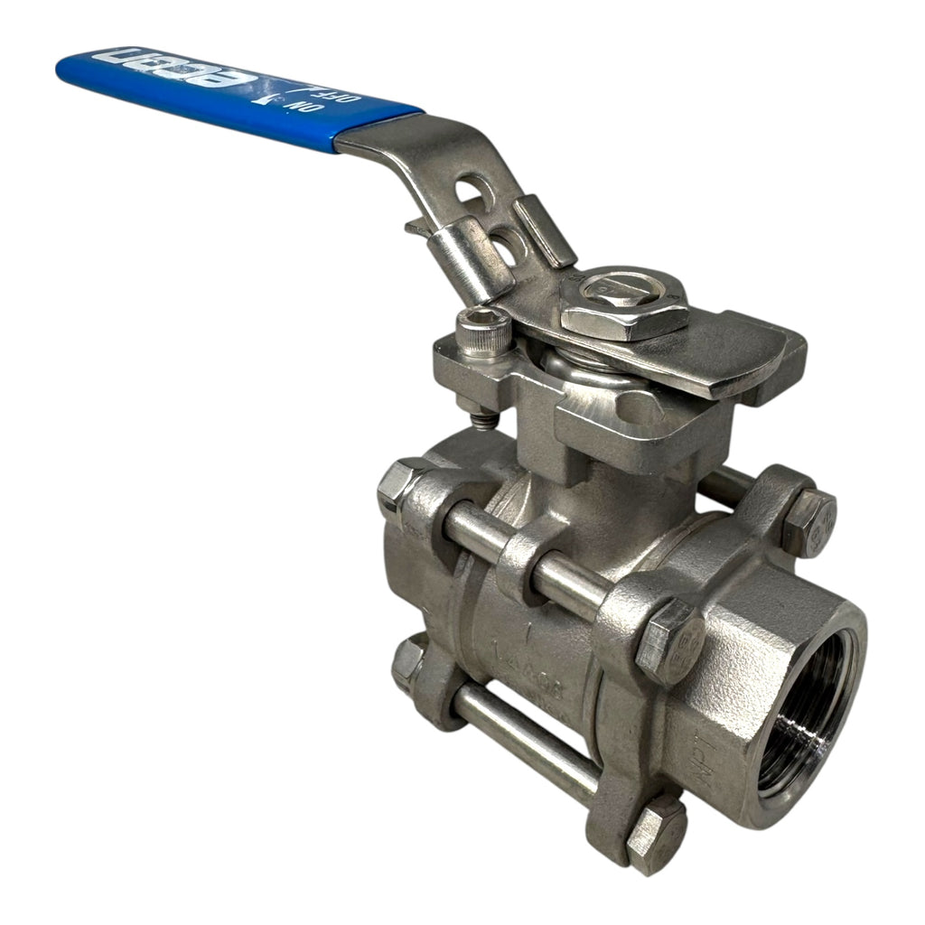 Econ Edelstahl Kugelhahn 1” 3-teilig PN69 1000 WOG Innengewinde Ball Valve