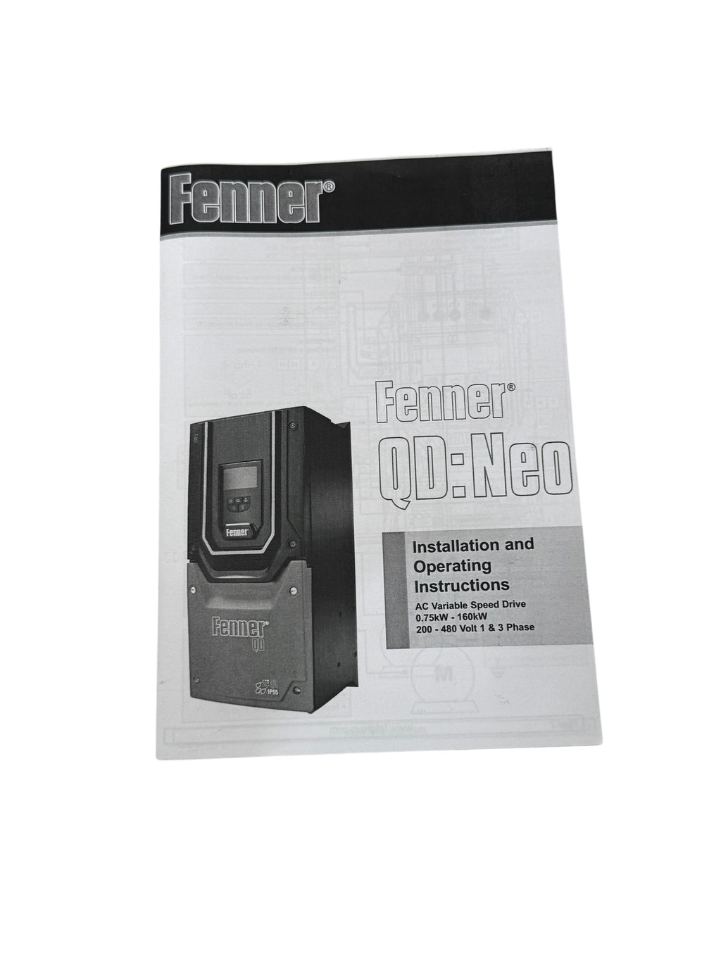 Fenner QD:Neo 572N21P5 Frequenzumrichter 1,5kW 200–240V 7A 3PH S/W 1.3 UNUSED