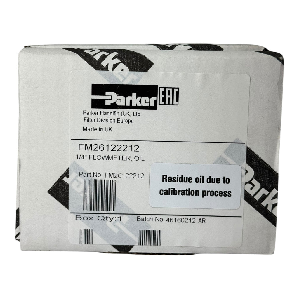 Parker FM26122212 Durchflussmesser 1/4” Öl Flowmeter Edelstahl
