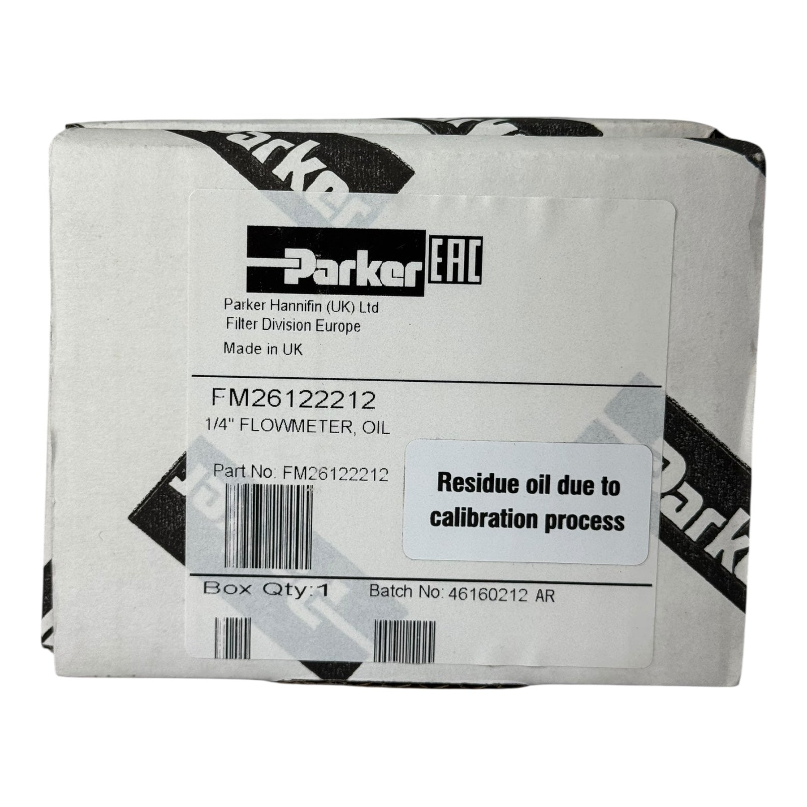 Parker FM26122212 Durchflussmesser 1/4” Öl Flowmeter Edelstahl