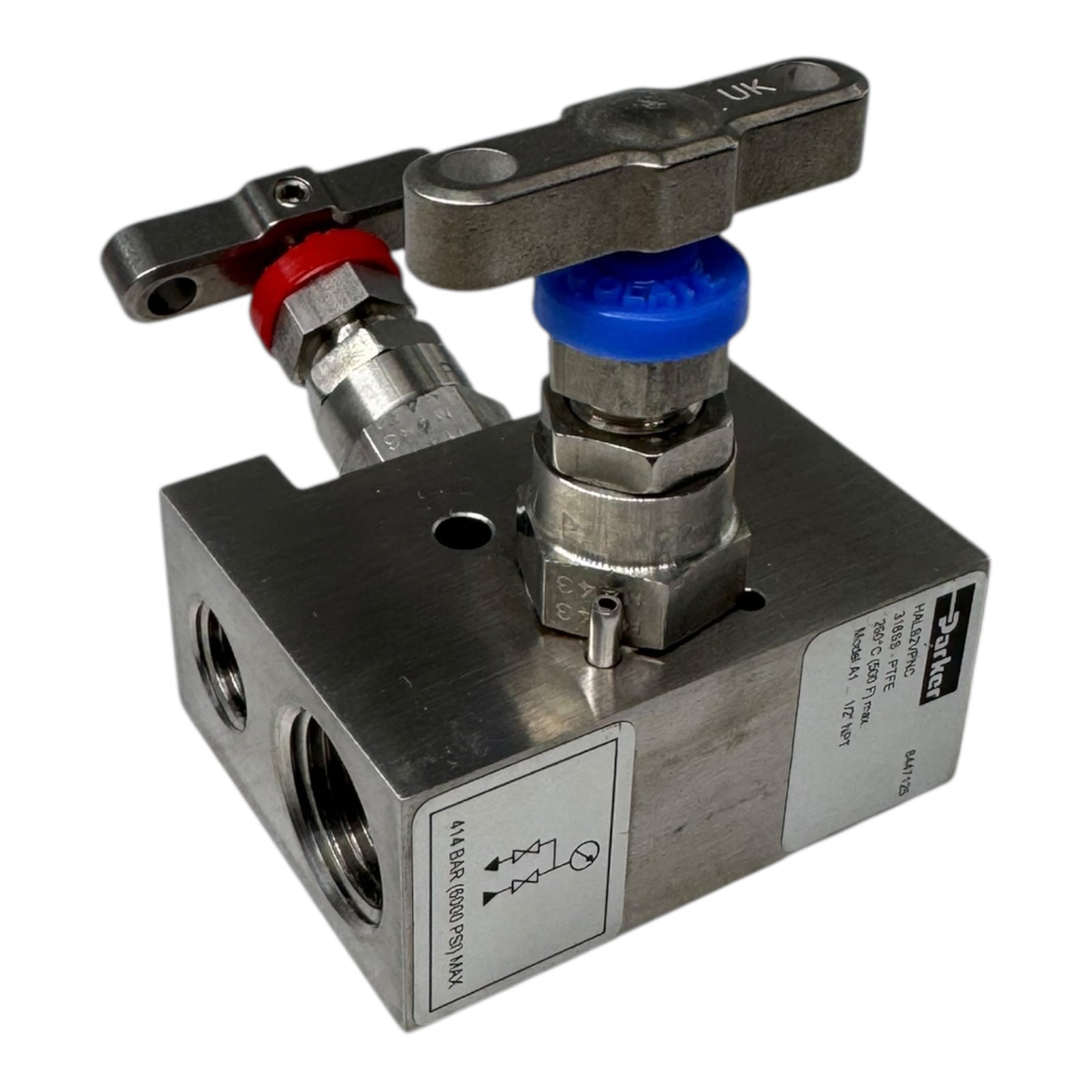 PARKER HALS2VPNC 2-Wege Manifold 1/2" NPT 414bar 316SS 260°C