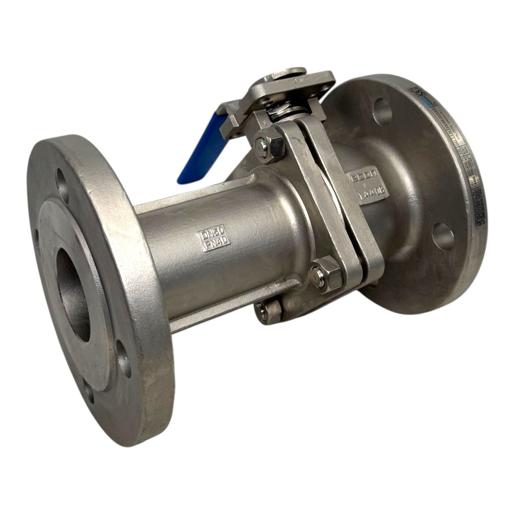 Econ 7288 Kugelhahn DN50 PN40 Edelstahl 1.4408 Feuersicherer Flansch PTFE EX