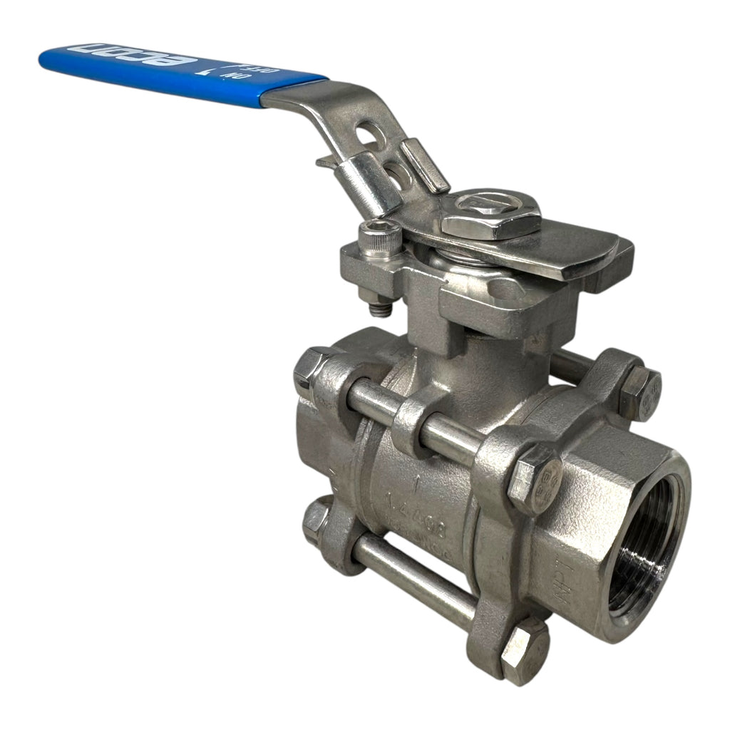 Econ Edelstahl Kugelhahn 1” 3-teilig PN69 1000 WOG Innengewinde Ball Valve