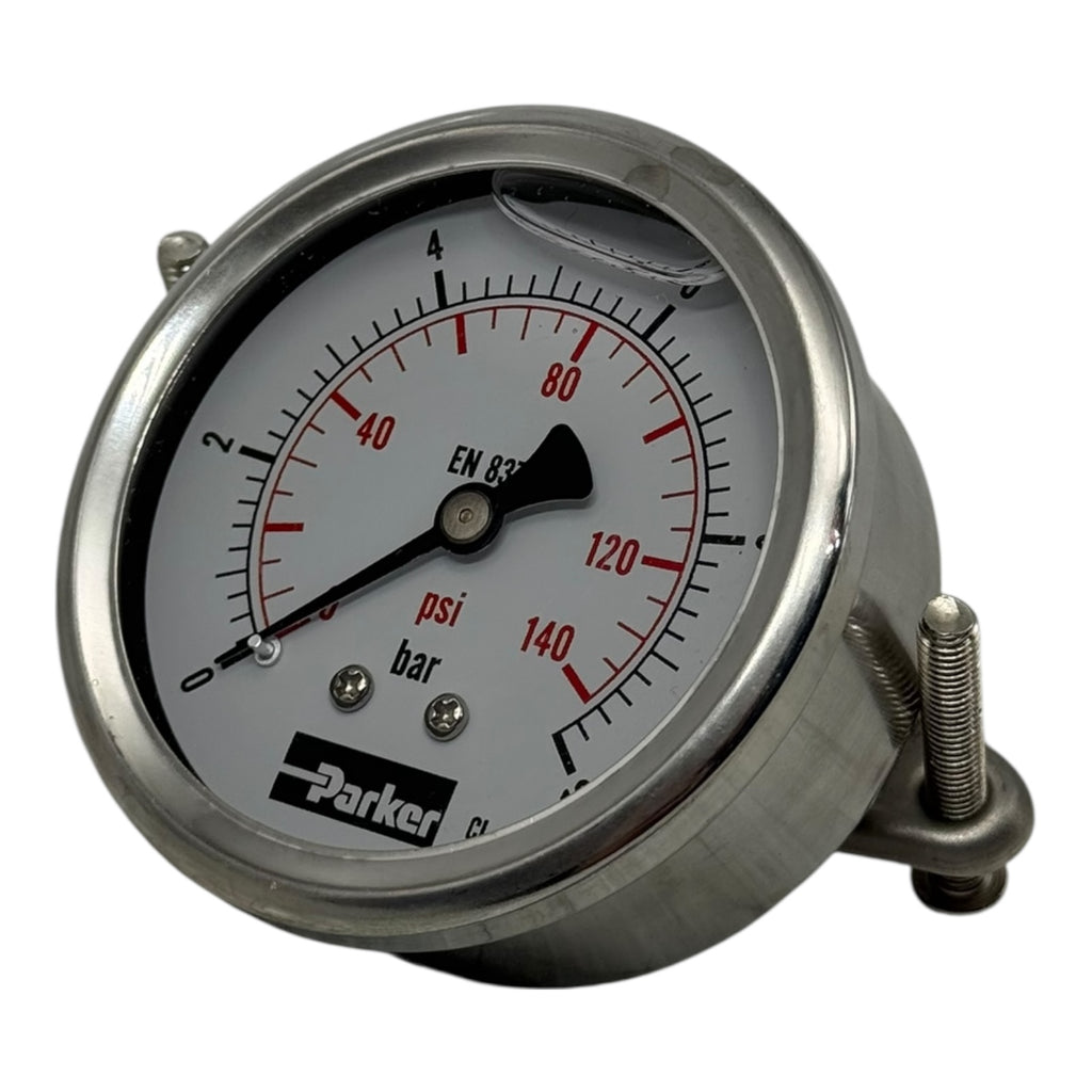 Parker Manometer PGC0631010 Ø63mm 0–10 bar Edelstahl Clamp CBM BSP 1/4”